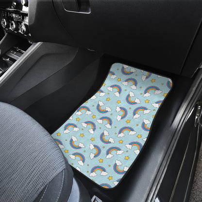 Rainbow Cloud Print Pattern Car Floor Mats Front Back