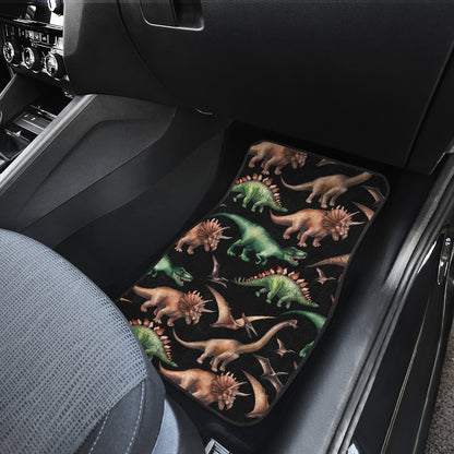 Dinosaur Print Pattern Car Floor Mats Front Back