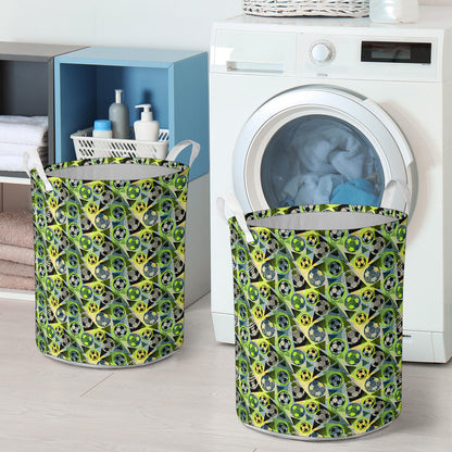 Soccer Ball Themed Print Pattern Laundry Basket