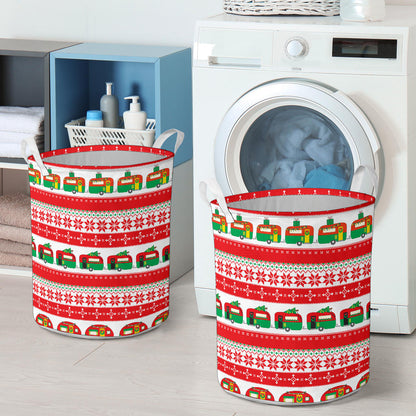 Camper Camping Ugly Christmas Design Print Laundry Basket