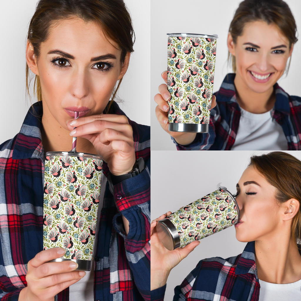 Rooster Print Design Tumbler