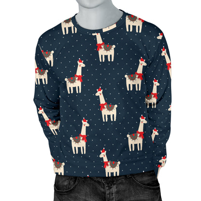 Llama with Polka Dot Themed Print Men Long Sleeve Sweatshirt
