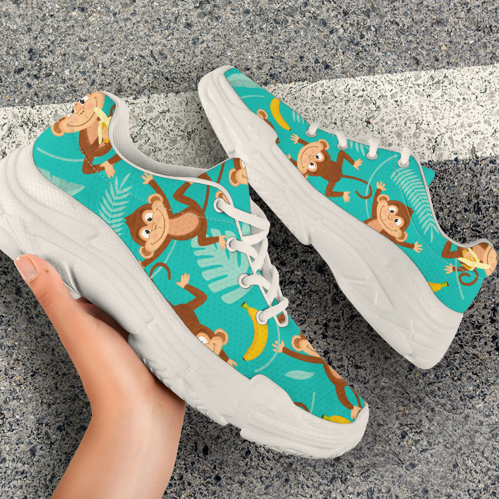 Monkey Happy Design Themed Print Chunky Sneakers