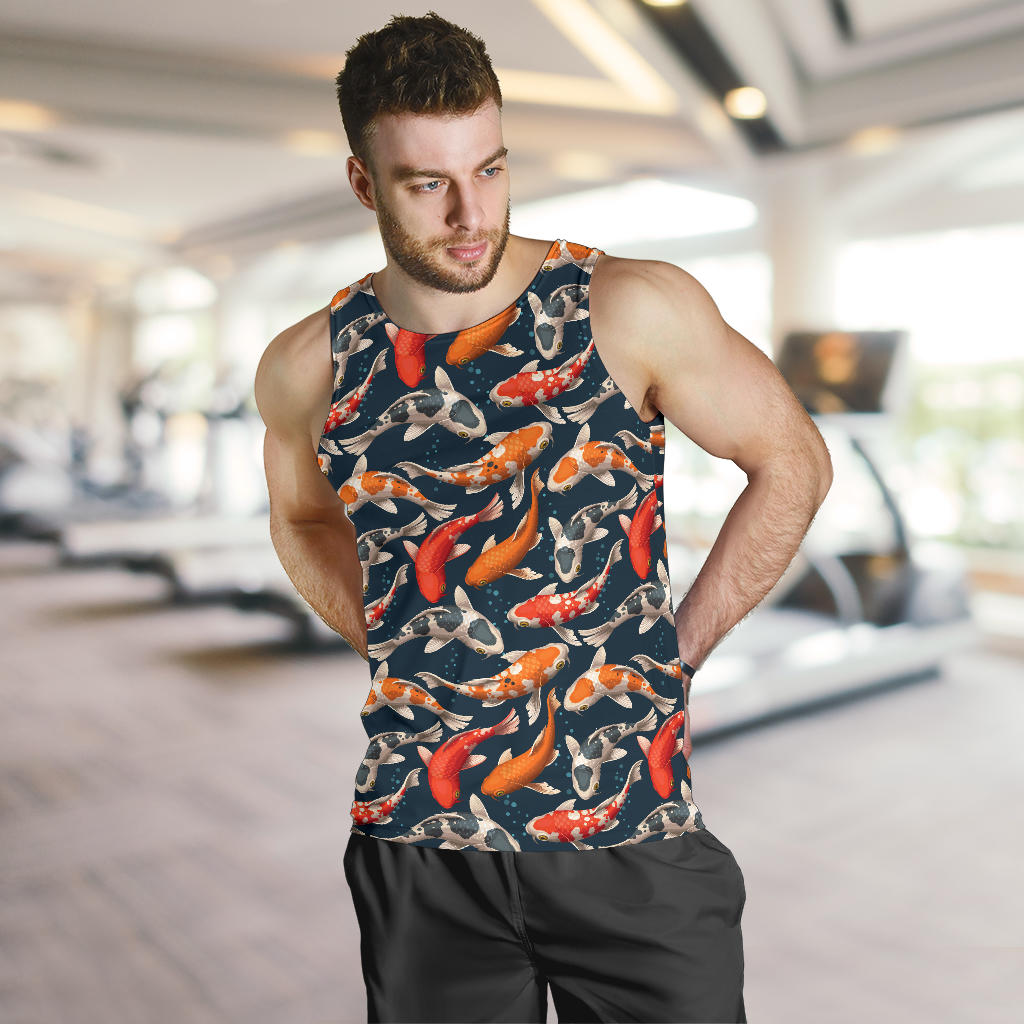 Koi Carp Cute Design Themed Print Men Tank Top