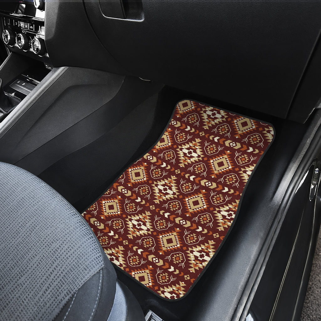 Navajo Native Color Print Pattern Car Floor Mats Front Back