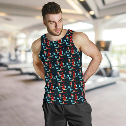 Mermaid Girl Themed Design Print Men Tank Top