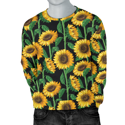 Sunflower Realistic Print Pattern Men Long Sleeve Sweatshirt