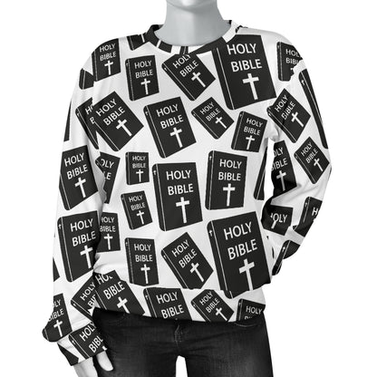 Christian Holy Bible Book Pattern Women Long Sleeve Sweatshirt