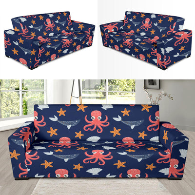 Octopus Pattern Print Design A04 Sofa Slipcover