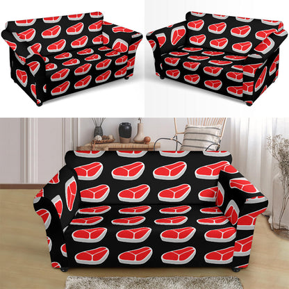 Steak Print Design LKS303 Loveseat Couch Slipcover