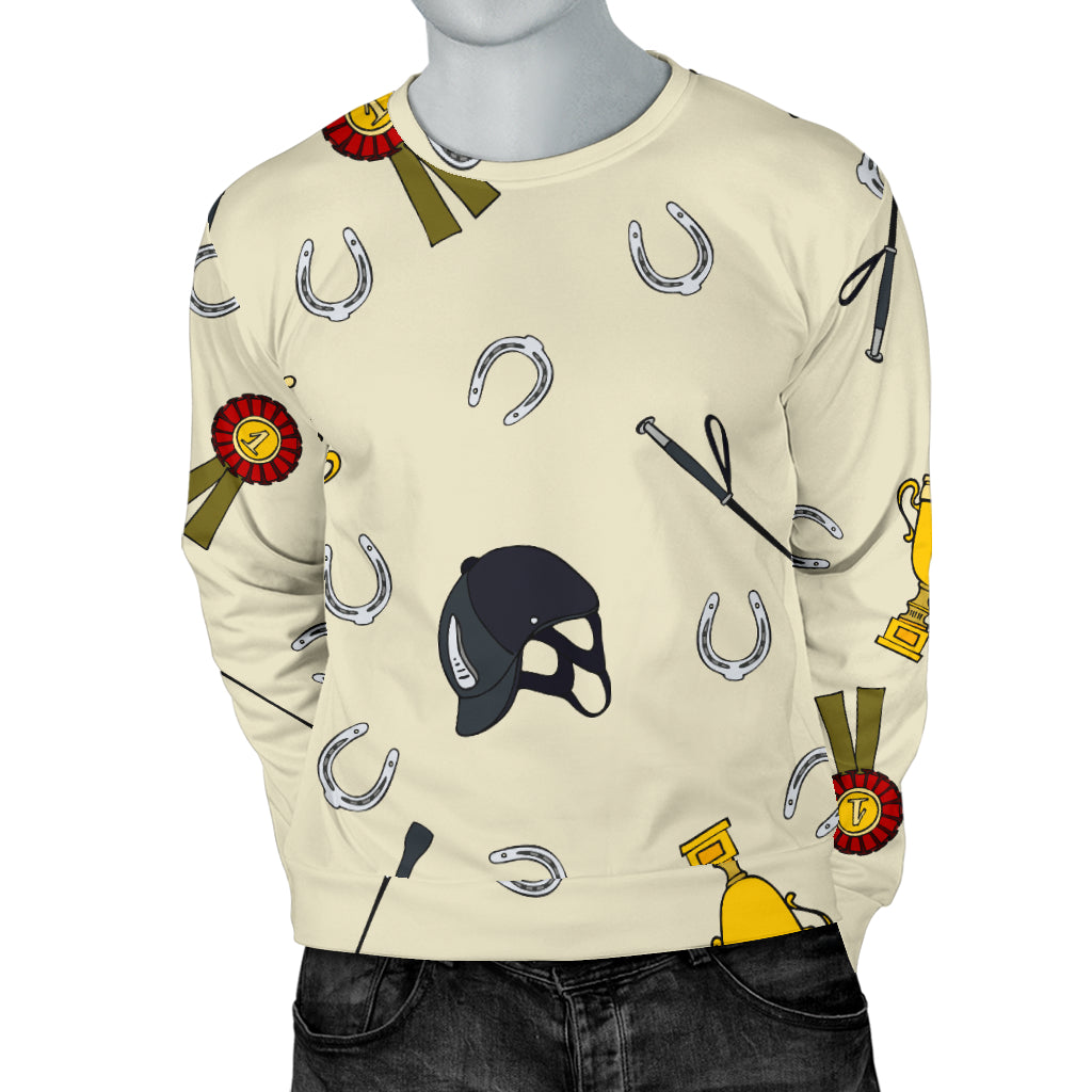 Equestrian Horseshoe Equipment Men Long Sleeve Sweatshirt
