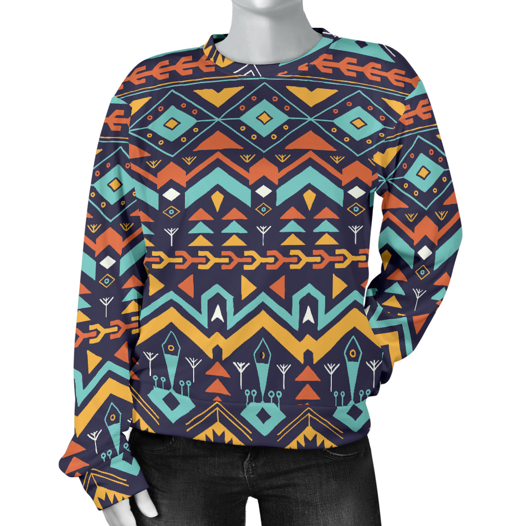 Aztec Style Print Pattern Women Long Sleeve Sweatshirt
