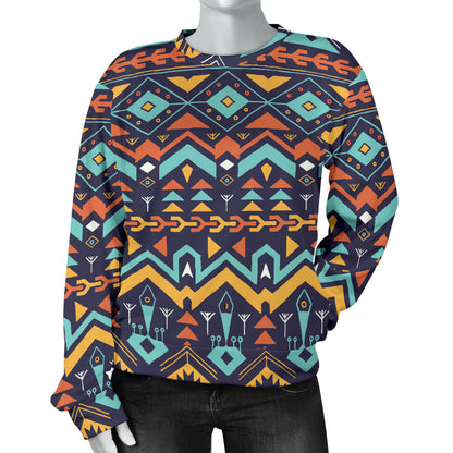 Aztec Style Print Pattern Women Long Sleeve Sweatshirt