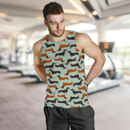 Dachshund Cute Print Pattern Men Tank Top