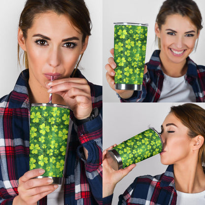 Shamrock Clover Print Tumbler