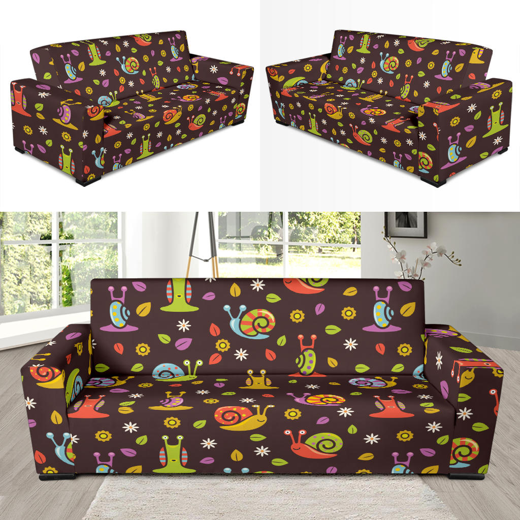 Snail Pattern Print Design 01 Sofa Slipcover