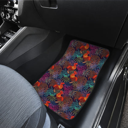 Rooster Print Style Car Floor Mats Front Back