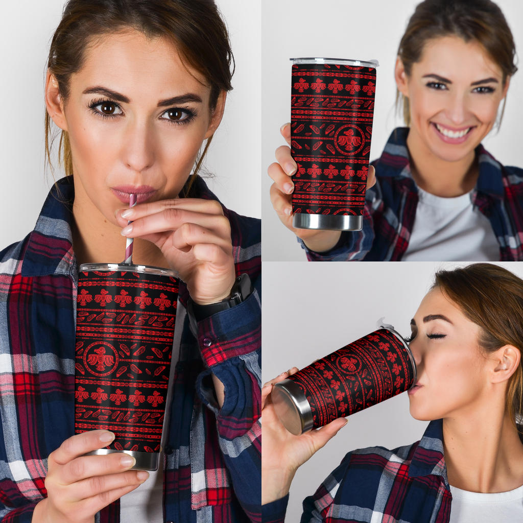 Native American Eagle Themed Print Tumbler