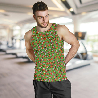 American Football on Green Design Men Tank Top