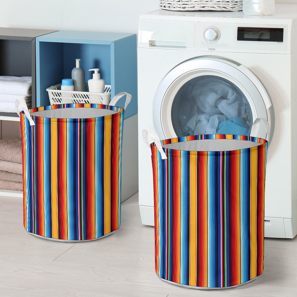 Mexican Blanket Stripe Print Pattern Laundry Basket
