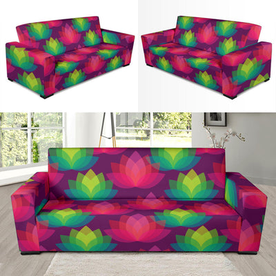 Lotus Pattern Print Design 02 Sofa Slipcover