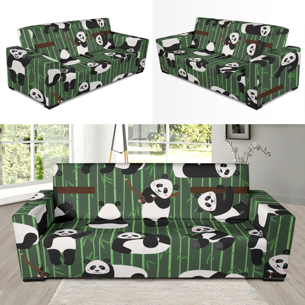 Panda Pattern Print Design A04 Sofa Slipcover