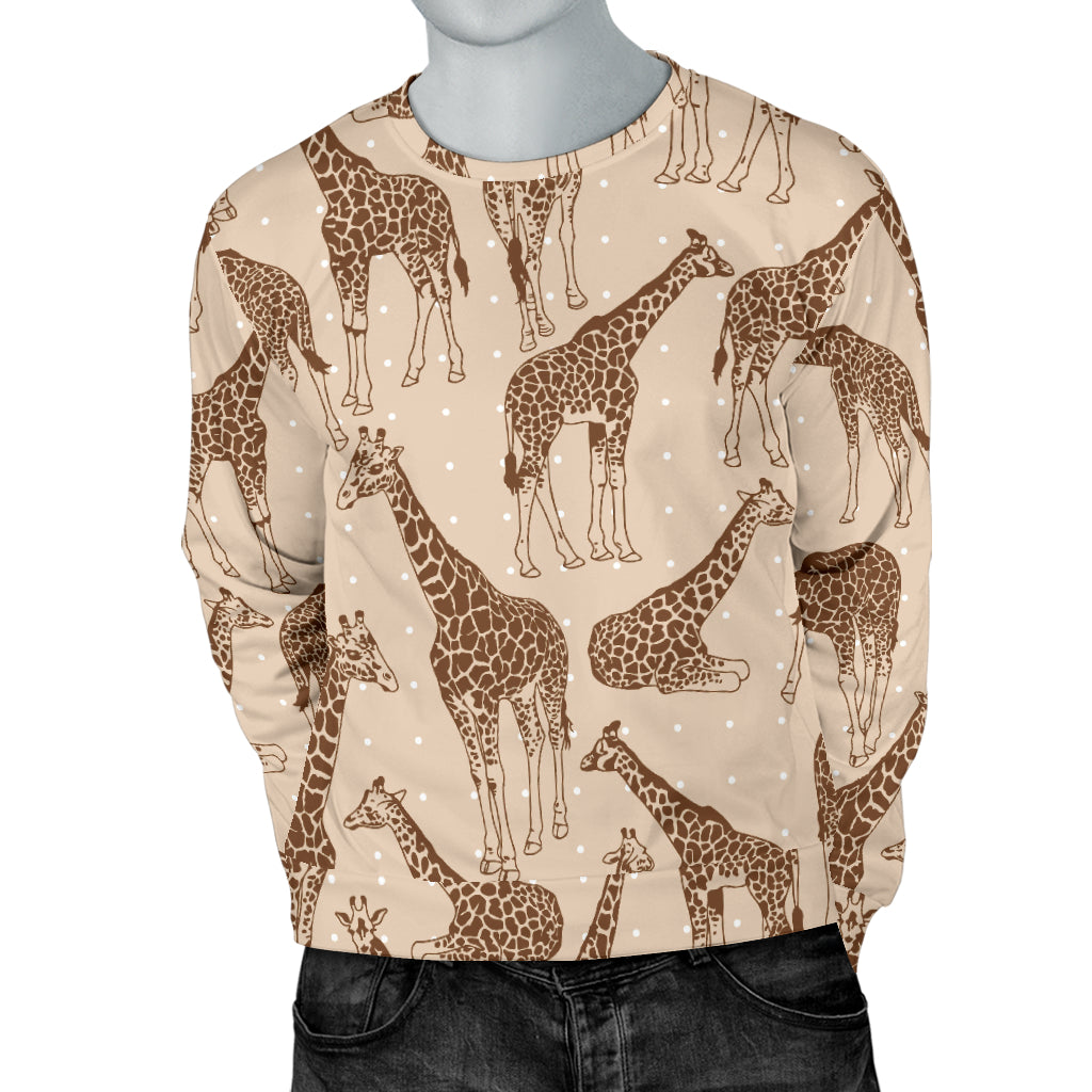 Giraffe Pattern Design Print Men Long Sleeve Sweatshirt
