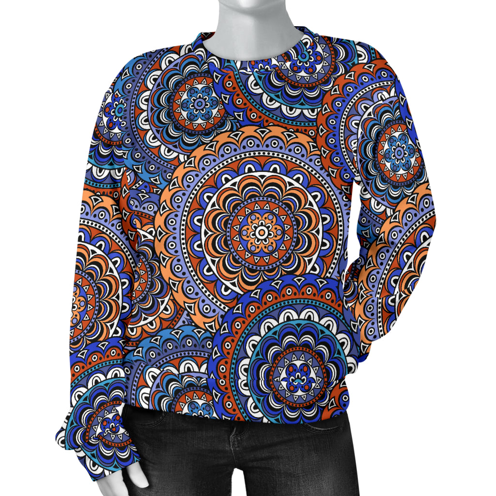 Mandala Boho Chic Design Print Women Long Sleeve Sweatshirt