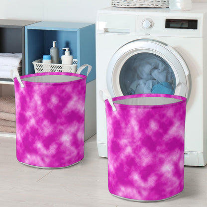 Tie Dye Pink Design Print Laundry Basket