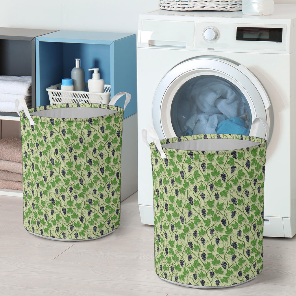 Wine Grape Thmed Print Laundry Basket