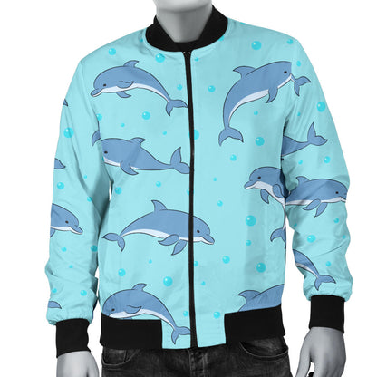Dolphin Baby Cute Print Pattern Men Bomber Jacket