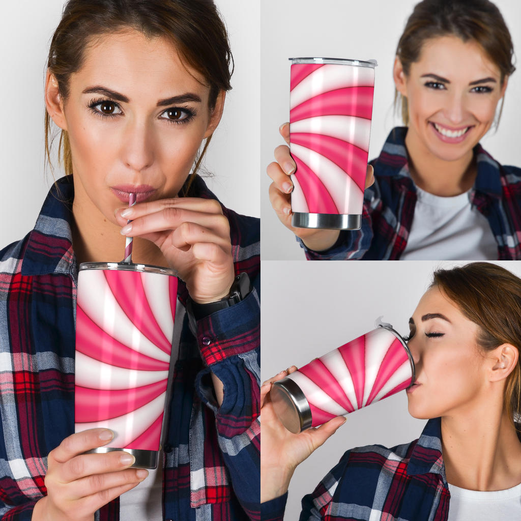 Vortex Twist Swirl Candy Print Tumbler