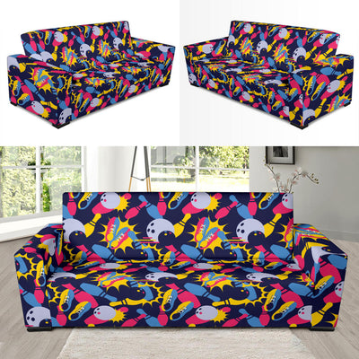 Bowling Pattern Print Design 02 Sofa Slipcover