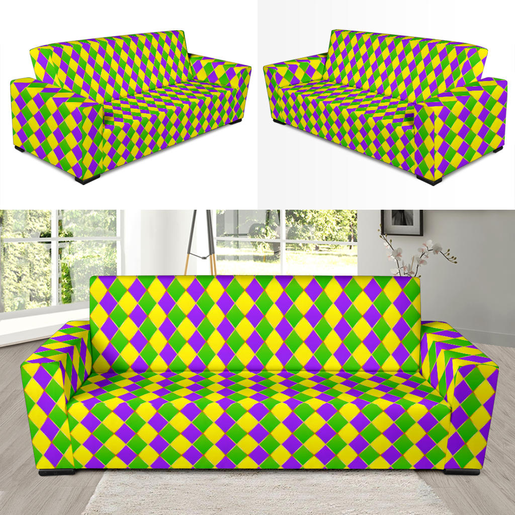 Mardi Gras Pattern Print Design 01 Sofa Slipcover