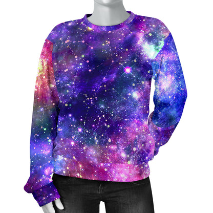 Galaxy Night Stardust Space Print  Women Long Sleeve Sweatshirt