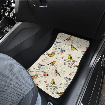 Bird Watercolor Design Pattern Car Floor Mats Front Back