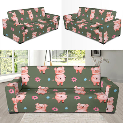 Pig Pattern Print Design 03 Sofa Slipcover