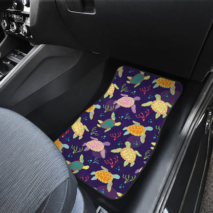 Sea Turtle Color Smile Car Floor Mats Front Back