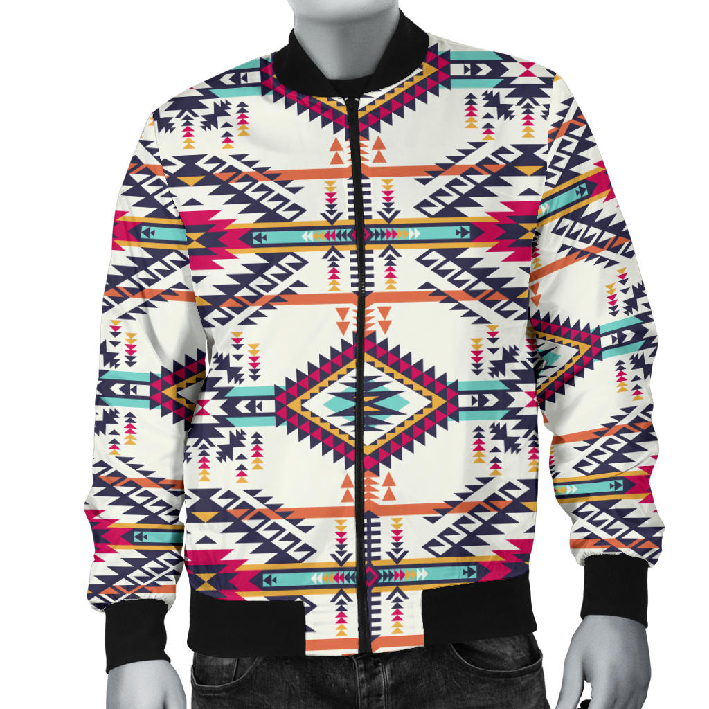 Indian Navajo Art Themed Design Print Men Bomber Jacket