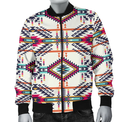 Indian Navajo Art Themed Design Print Men Bomber Jacket