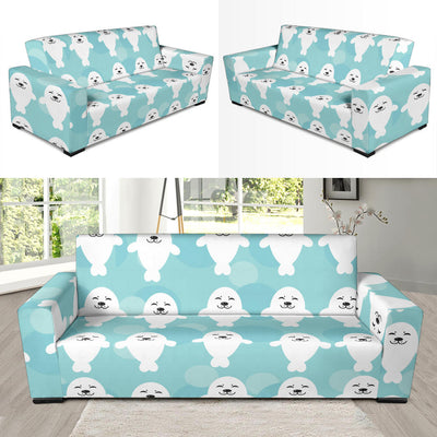 Sea Lion Baby Pattern Print Design 01 Sofa Slipcover