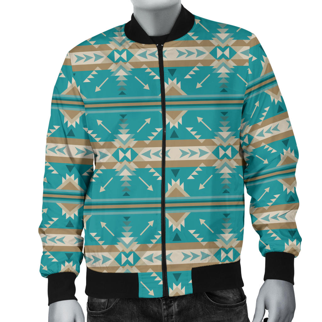 Southwest Native Design Themed Print Men Bomber Jacket