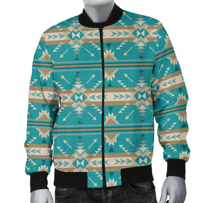 Southwest Native Design Themed Print Men Bomber Jacket