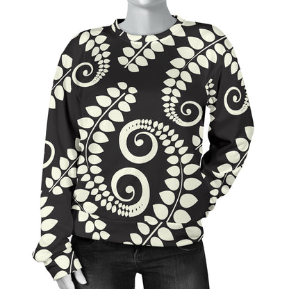 Fern Leave Print Pattern Women Long Sleeve Sweatshirt