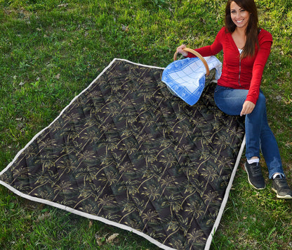 Palm Tree Background Design Print Quilt Bedspread
