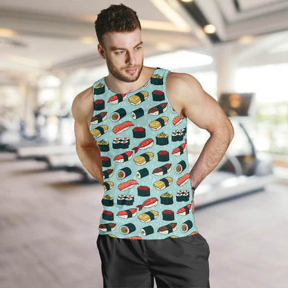 Sushi Pattern Design Men Tank Top