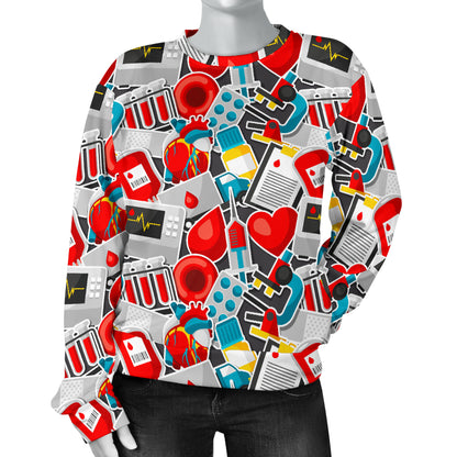Phlebotomist Medical Themed Women Long Sleeve Sweatshirt