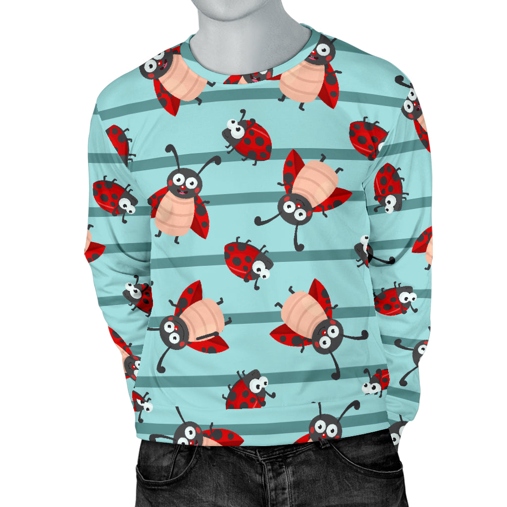 Ladybug Happy Print Pattern Men Long Sleeve Sweatshirt