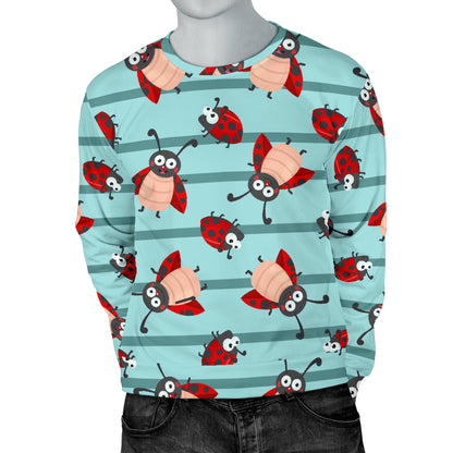 Ladybug Happy Print Pattern Men Long Sleeve Sweatshirt