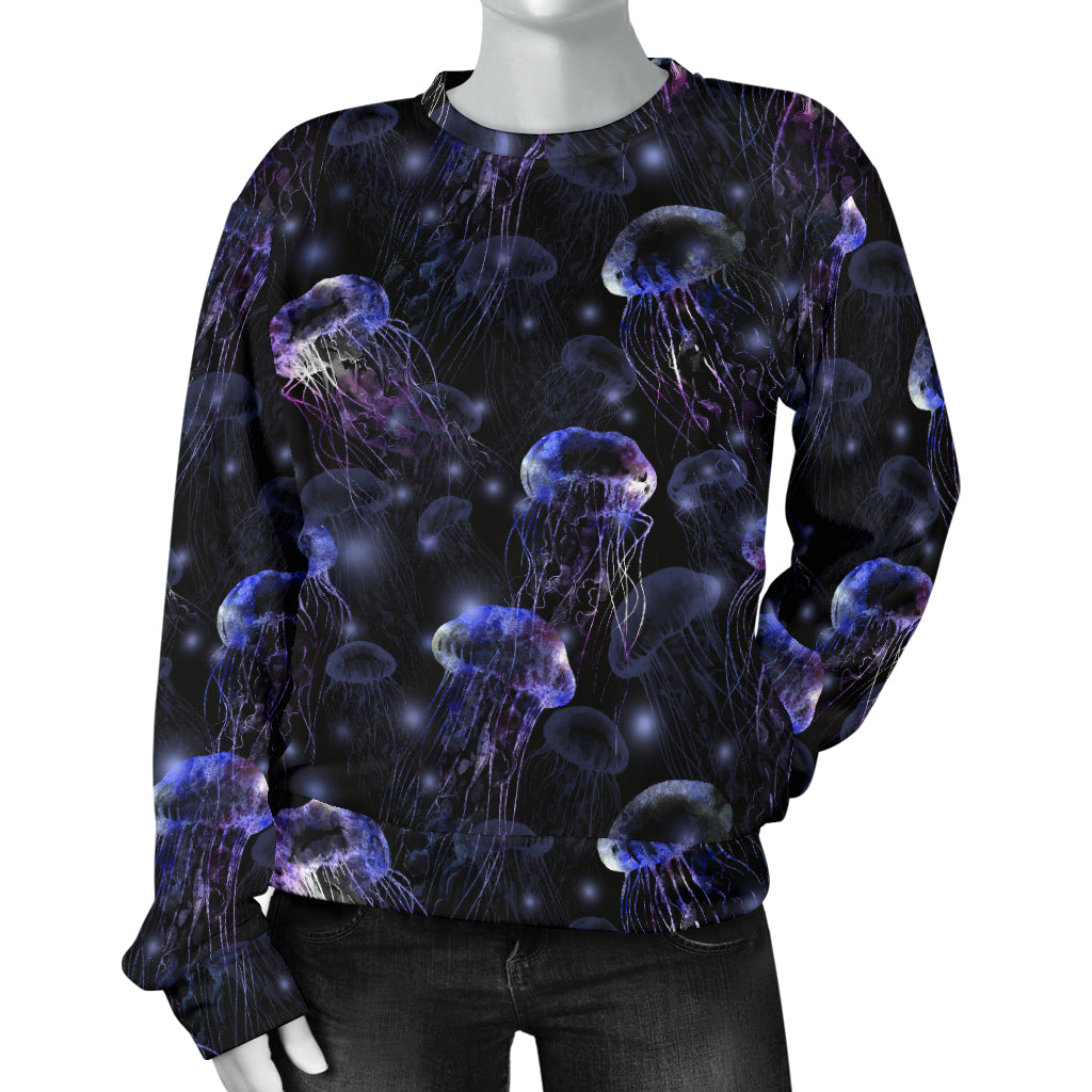 Jellyfish Themed Women Long Sleeve Sweatshirt